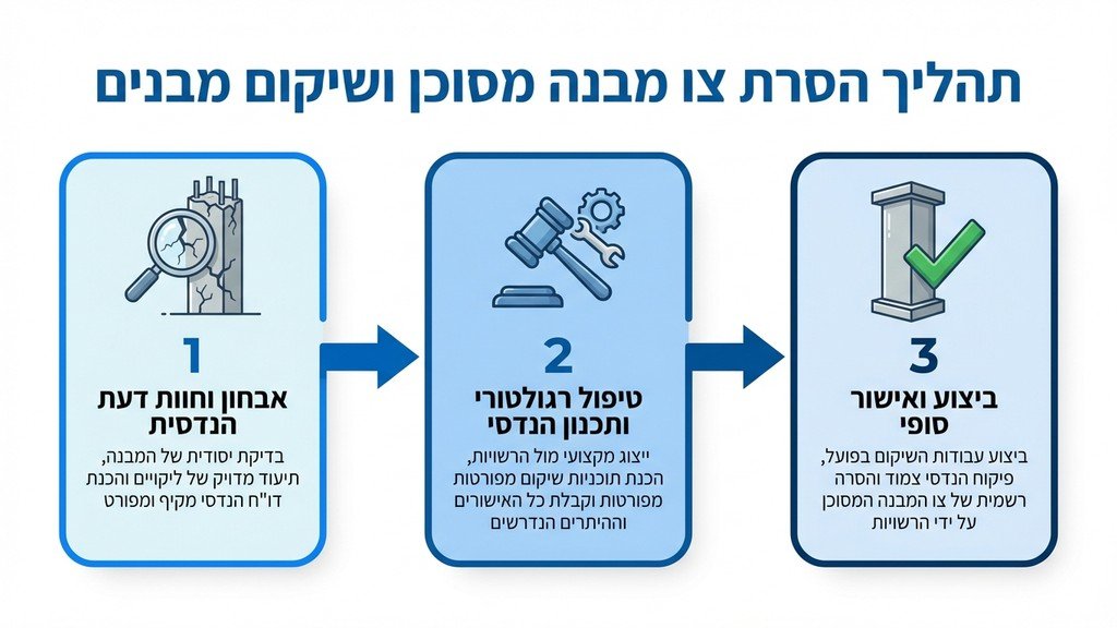 תהליך חיזוק עמודי בטון ושיקום מבנה לאחר פגיעת אש